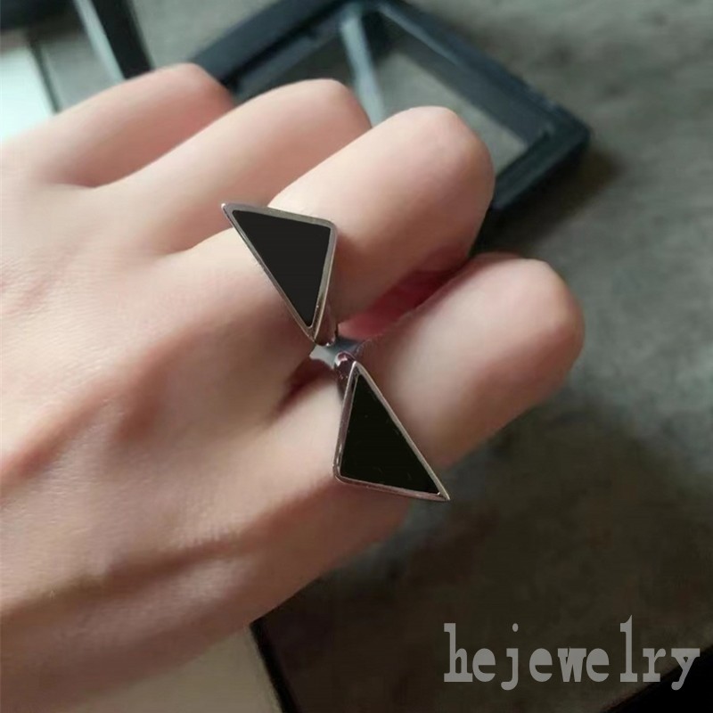 

Letter wedding rings designer modern gift nickel free material enamel engagement rings for women adjustable triangle luxury ring men accessories ZB040 F23