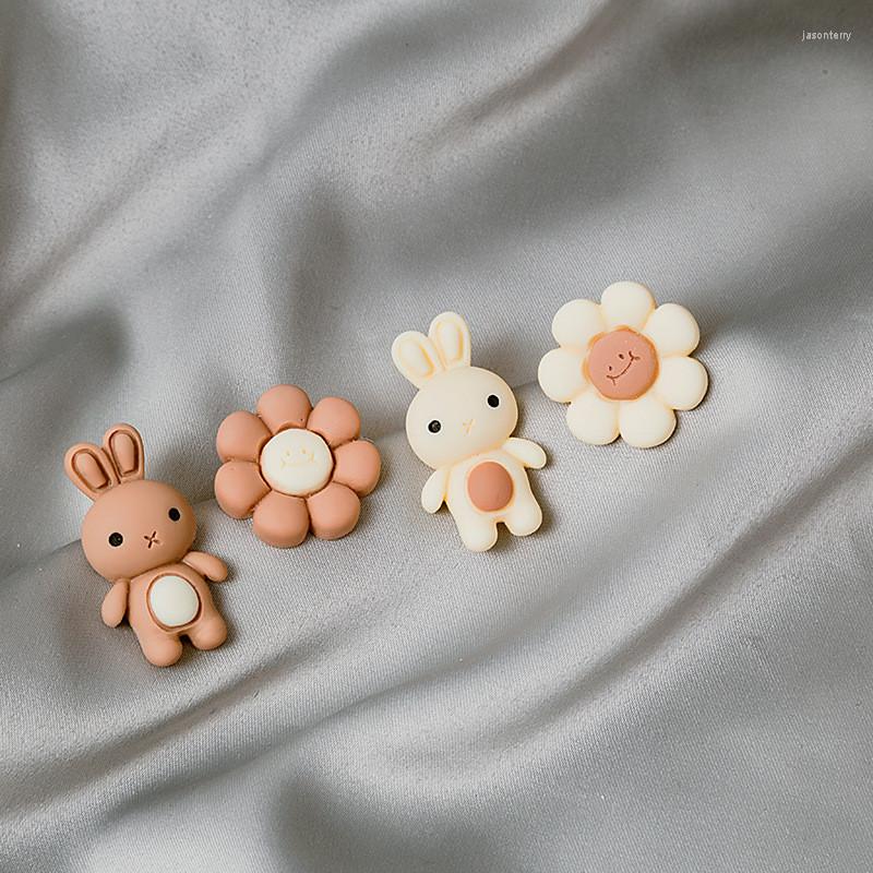 

Stud Earrings Cute Cartoon Flower Fashion Plant Shaped Resin Ear Jewelry Party Gifts For Women Girls