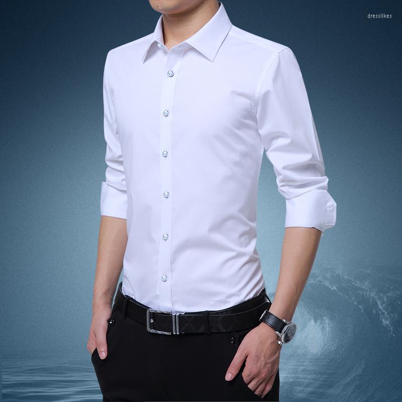 

Men's Dress Shirts High Quality Men'S Formal Long-Sleeved Shirt 2023 Four Seasons Business Casual Thin Solid Color Top Male Fashion, Black