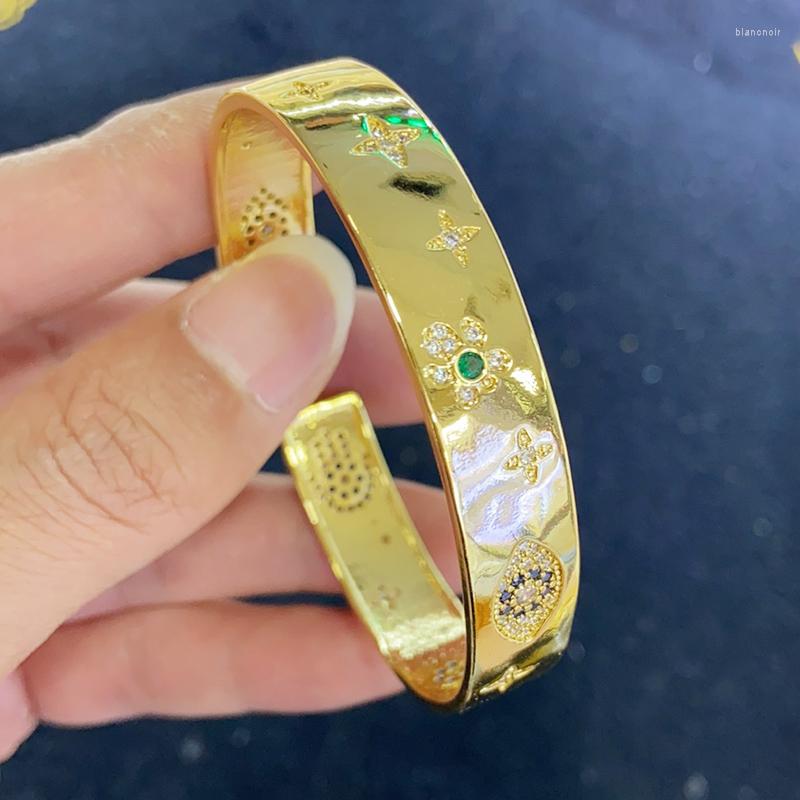 

Bangle 5Pcs Zircon Cuff Bangles Jewelry Simple Metal Fashion For Women 7326
