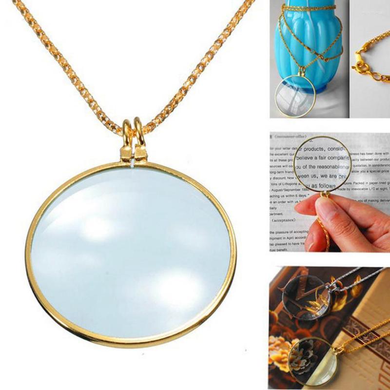 

Chains Letter Necklace For Girls 6x Magnifier Pendant Magnify Glass Rose Laye Necklaces Women Mother Daughter