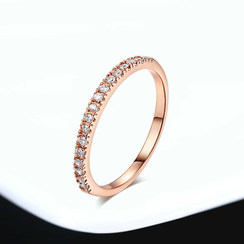 

Band Rings Dainty Wedding Ring For Women Man Concise Classical Multicolor Mini Zircon Rose Gold Color Fashion Jewelry R132 R133 ZHOUYANG G230317