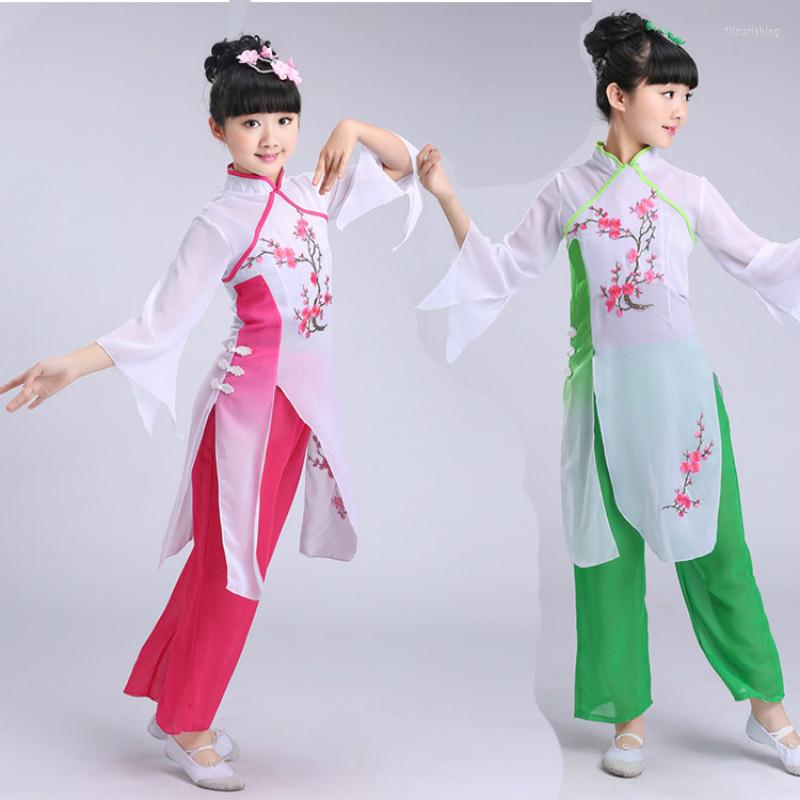 

Stage Wear Dance Costumes Children Performance Yangge Suits Classical Fan Performances