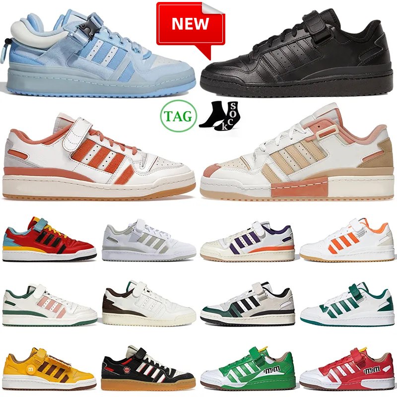 

bad Bunny Forum Buckle Low 84 Running Shoes Mens Womens Trainers Blue Tint the First Cafe Core Black Amber True Orange Orbit Grey Men Women, Suns