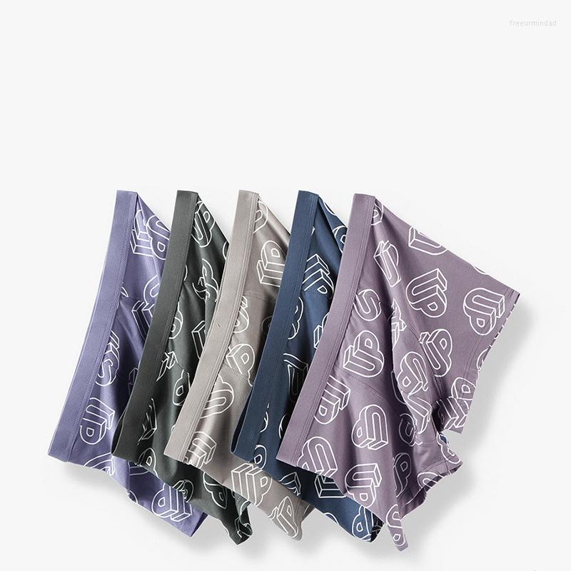 

Underpants Leather Ptinted Mens Underwear Boxers Fashion Cotton Panties Men's Boxer Comfortable Brand Boxershort Shorts