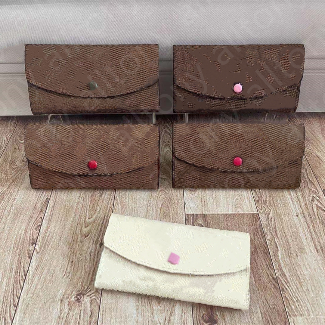

Luxurys Designers fashion Genuine Leather Folding Wallet Cute Coin Purse Women's Credit Card Holder Good Quality With box, Brown grid pink