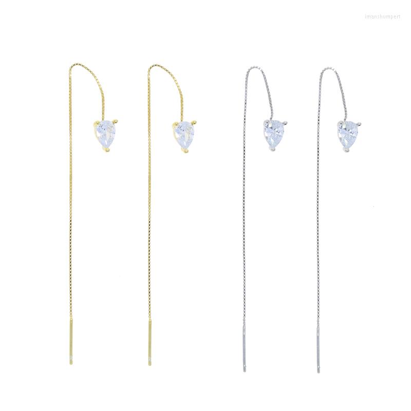 

Hoop Earrings 925 Sterling Silver High Quality Minimal Jewelry Tiny Geometry Square Water Drop Charm Long Chain Dainty For Women Gift