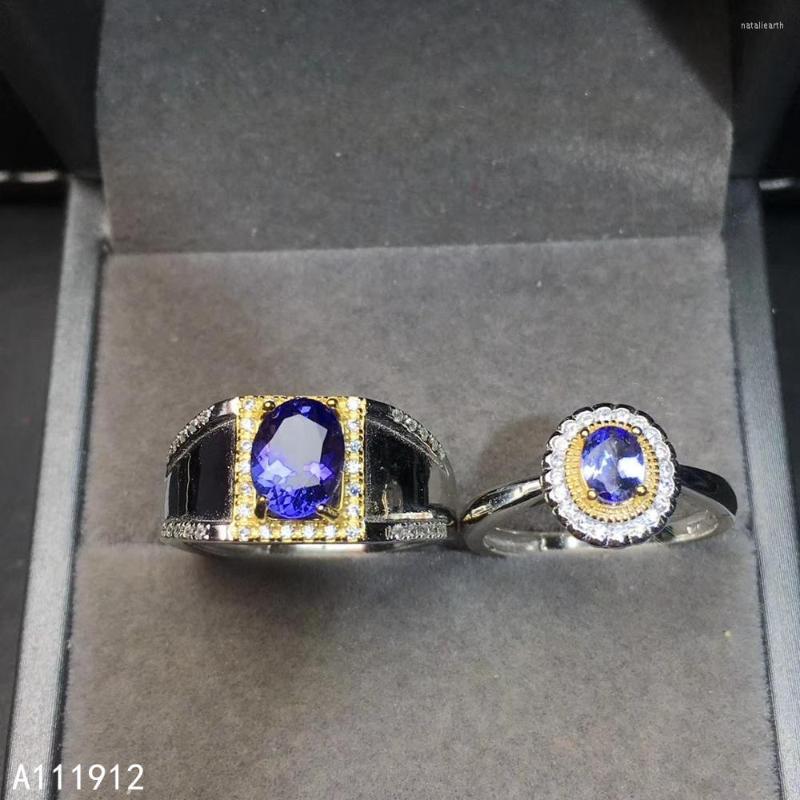 

Cluster Rings KJJEAXCMY Fine Jewelry Natural Tanzanite 925 Sterling Silver Gemstone Men Women Ring Couple Suit Support Test Luxury