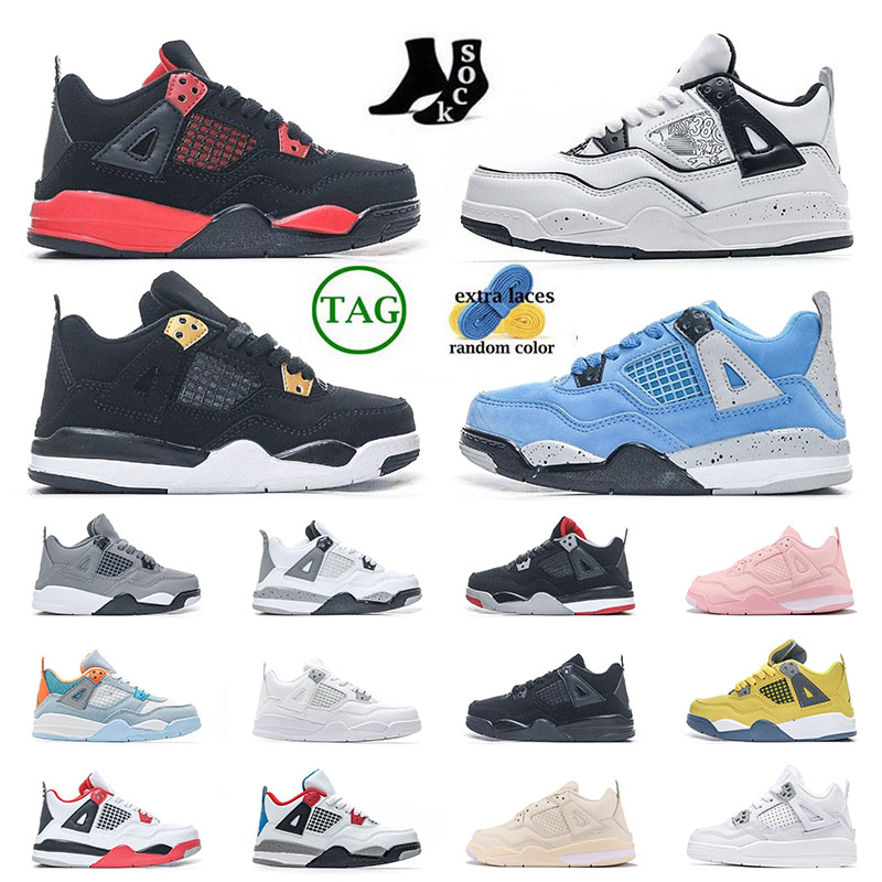 

top Kid shoes 4s Children Preschool boy girls baby sports shoes Training shoes designer DIY Sophomore Album Fire Red Royalty Fire Red Cool Grey Red Thunder, 1 (3)