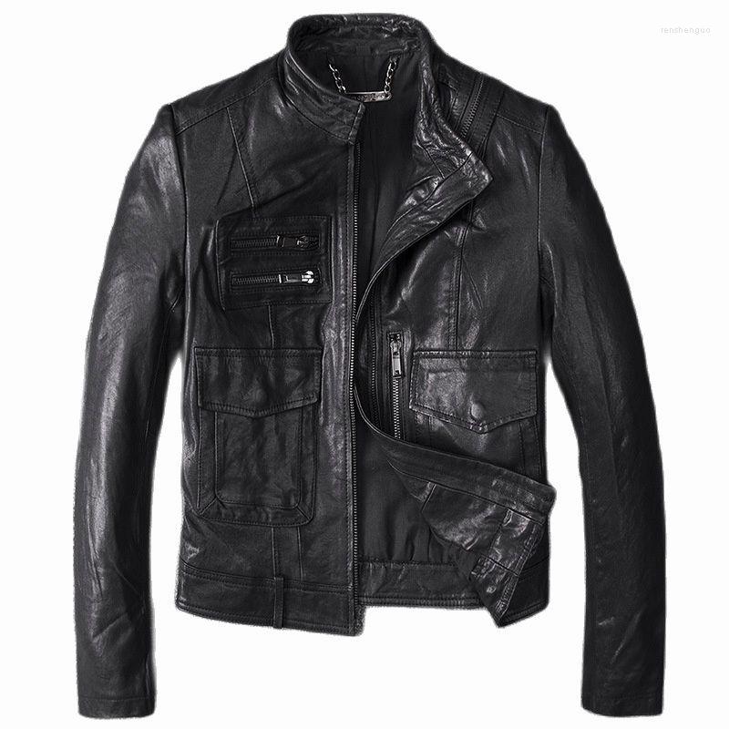 

Women' Leather 2023 Women' Short Plant Tanned Sheep Slim-fit Jacket Damp Coat, Black