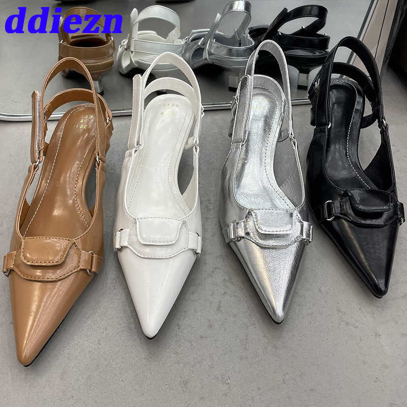 

Ladies Low High Heels Shoes Slingbacks Summer Female Shallow Fashion Pointed Toe Pumps Sandals for Women Heels Shoes 2023 Luxury 0316, Black