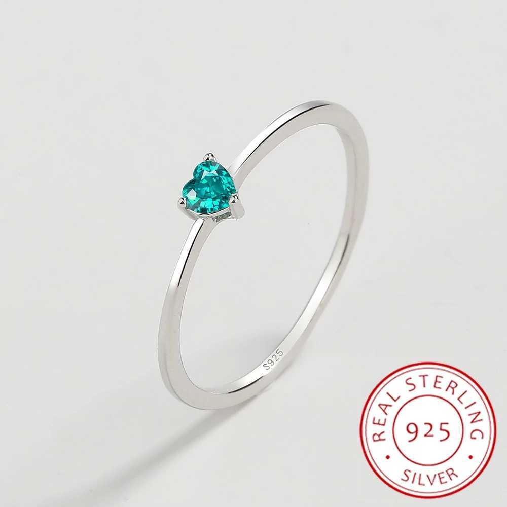

Band Rings Paraiba 2022 NEW Fashion Sapphire Couples Ring For Women Heart-Shaped Genuine Sterling Silver Diamond Valentine Day Gift Jewelry G230317