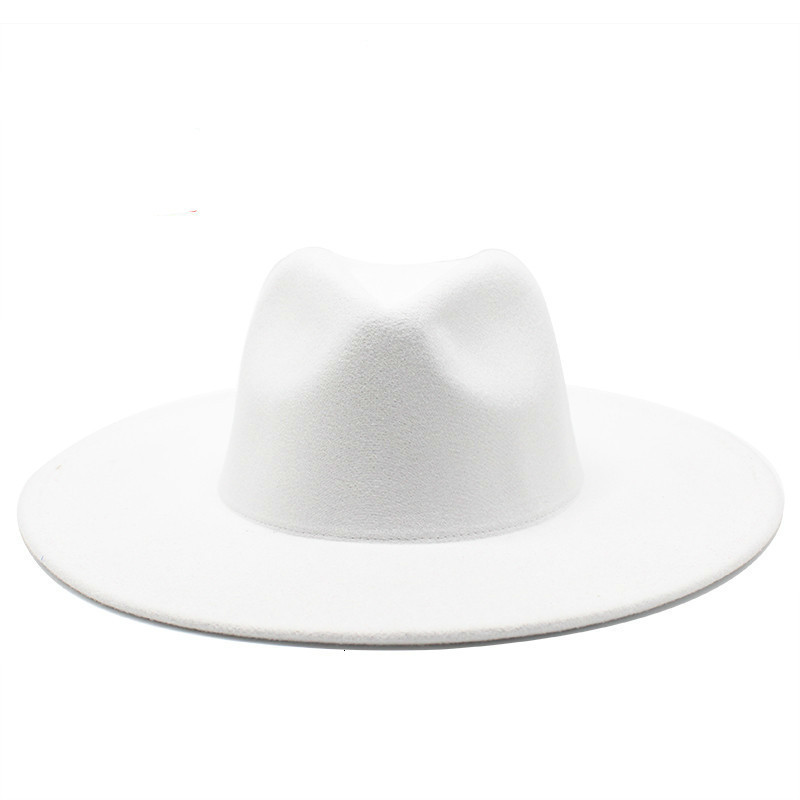 

Wide Brim Hats Bucket Hats Classical Wide Brim Fedora Hat Black white Wool Hats Men Women Crushable Winter Hat Derby Wedding Church Jazz Hats 230316, 7cm white