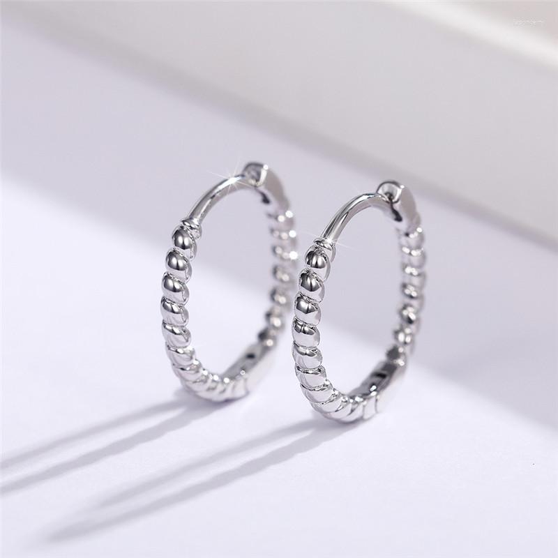 

Hoop Earrings CAOSHI Simple Tiny Round Women Metallic Style Twist Classic Jewelry For Party Daily Wearable Accessories
