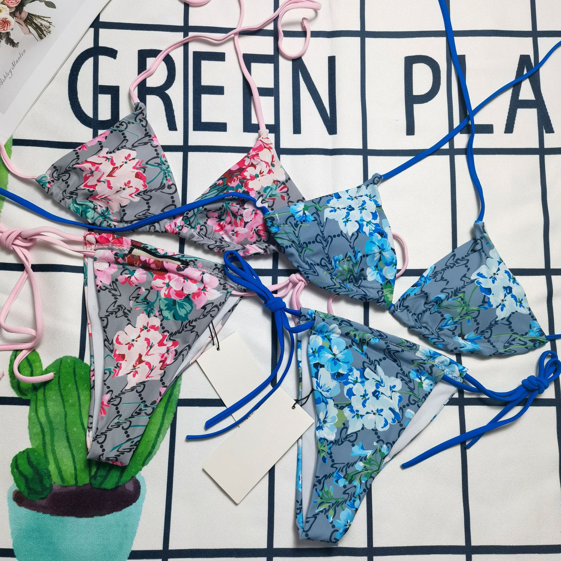 

Designer Bikinis Woman Two-Piece Bikini With Letter Swimsuits Crystal Summer Swimwear Beach Luxury Bathing Suits Three-point Swimsuit, Black