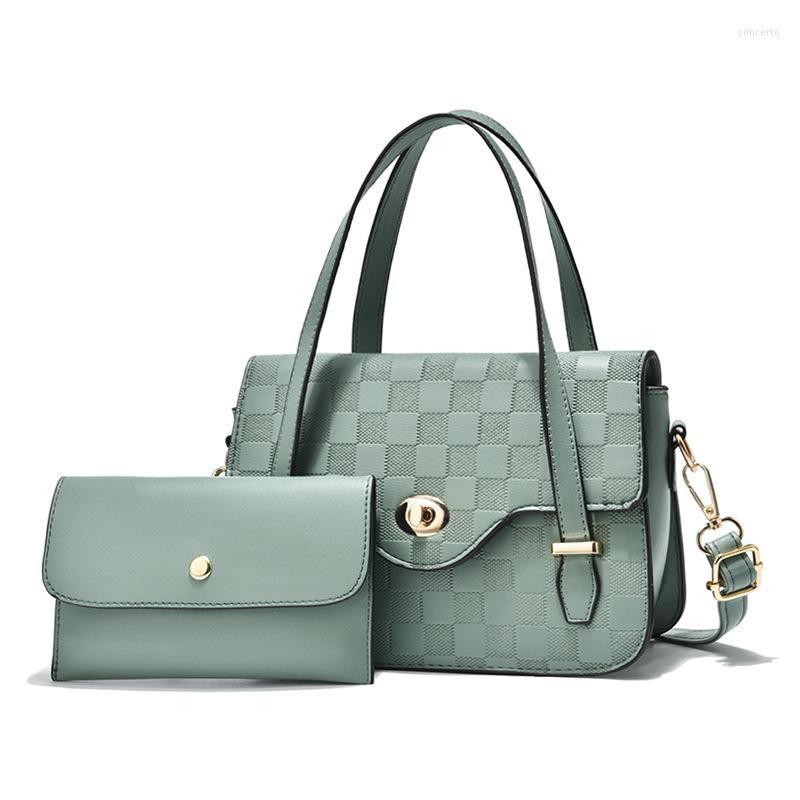 

Shoulder Bags Selling Texture Small Bag Female Net Red Foreign Style Plaid Fashion Lock Two-piece Mother