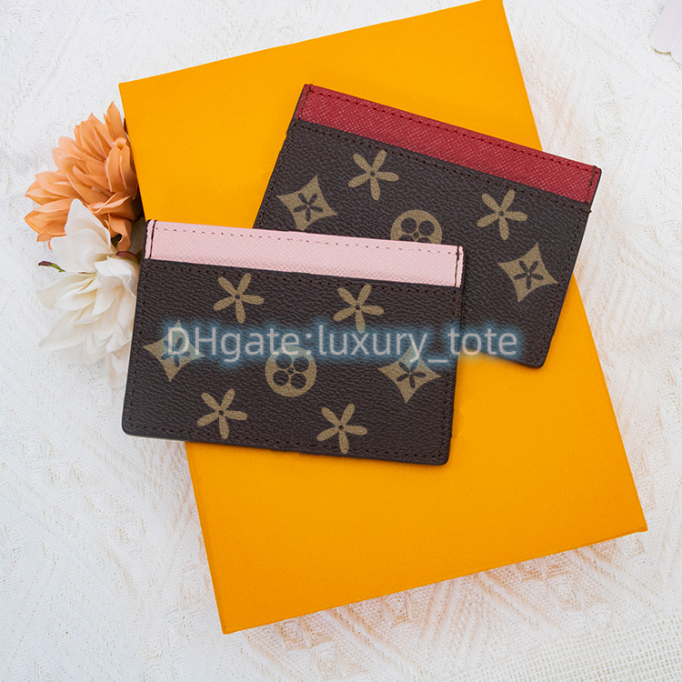 

M60703 3 credit Coin Purses slots cover Man Mini viutonity wallet Brown flower bags Women key pouch card holder Genuine Leather luxury classic embossing fashion, Mon0gram dark red