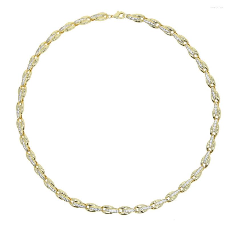 

Chains Fashion Hip Hop Strong Link Chain Chokers Necklace Women Gold Color Stone Statement Necklaces Ketting Men Jewelry 16''