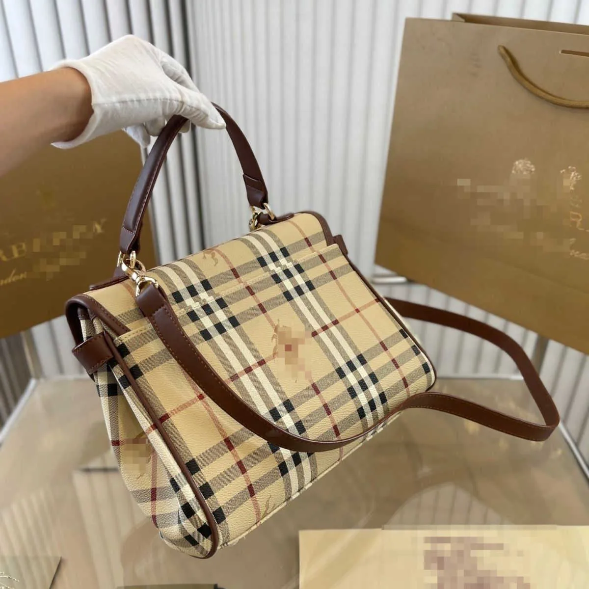 

Designer Luxury Bags For Women High Quality Brown Crossbody Handbags Vintage Leather Wallet Paris Plaid The Totes Bag Fashion Purses BFE2