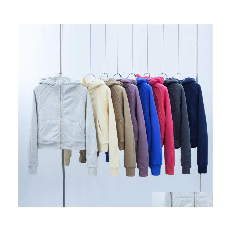 

Yoga Outfit Lu Womens Fall Hoodie Sweatshirt Suit Jacket Sports Fl Zipper Thick Loose Short Style Drop Delivery Outdoors Fitness Supp Dh1Zt, Purple