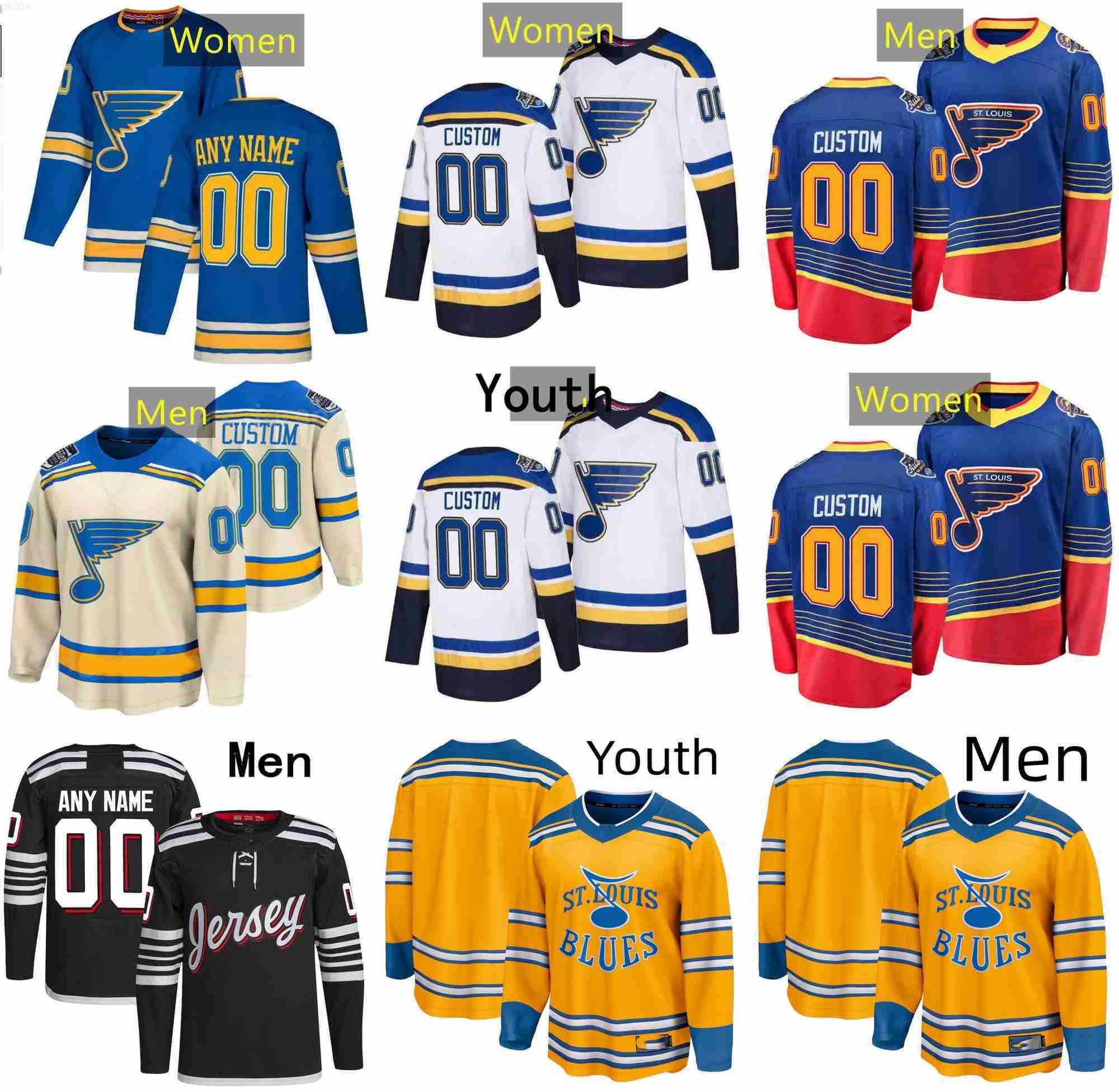 

St. Louis''Blues''Hockey Jerseys 25 Kyrou 89 Pavel Buchnevich 18 Robert Thomas 10 Brayden Schenn 72 Justin Faulk 20 Brandon Saad 47 Torey Krug, Color