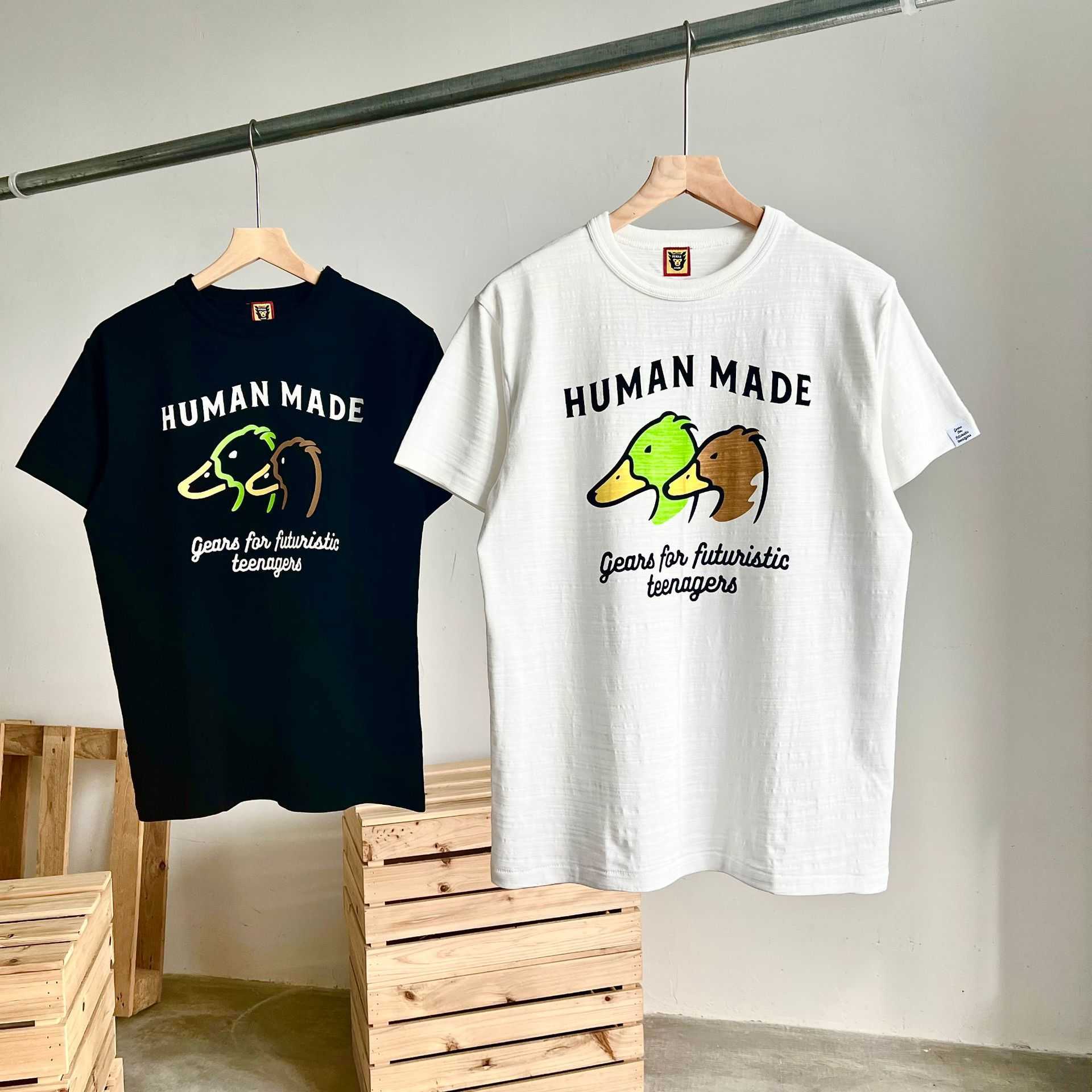 

Men's T-Shirts Human Made T-shirt Men Women 1 1 Double Duck Crewneck with Short Sleeves Human Made Dress L230317, Black