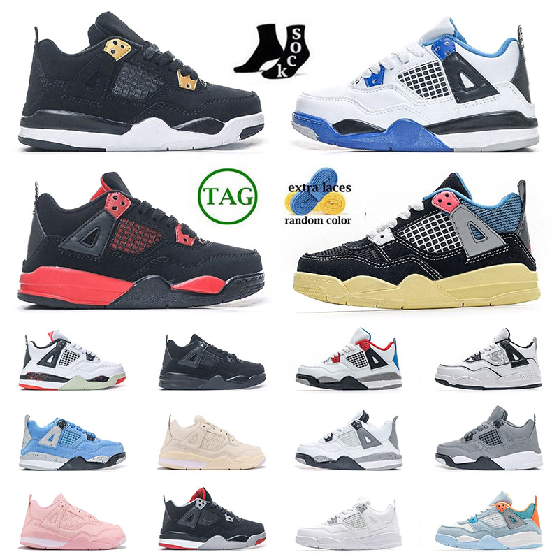 

top Kid shoes 4s Children Preschool boy girls baby sports shoes Training shoes designer DIY Sophomore Album Fire Red Royalty Fire White Oreol Grey Red Alternate, 1 (4)26