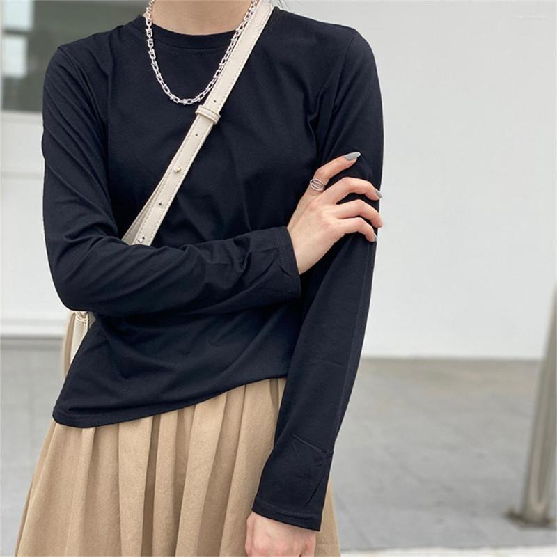 

Women's T Shirts PLAMTEE 2023 Full Sleeves Women Tees Chic Bottoming Fashion Cotton All Match Stylish Spring OL Casual Outerwear Loose, White