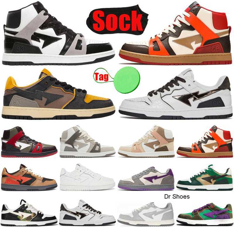 

bapestars sk8 sta low baped Designer casual shoes 93 HI high mens womens shoe lows camo Blue green Grey Pink Plate-forme luxury trainers