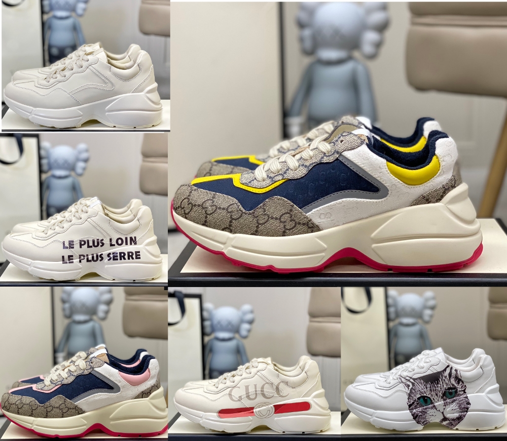 

2023 new designer shoes sneakers shoes rhython sneaker plaid platform casual shoes skate boarding shoe mens shoes, Gu21