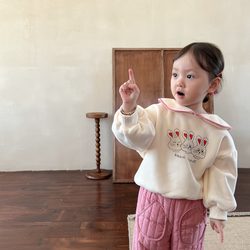 

Hoodies Sweatshirts Girls Sweatshirts Fleece Autumn Winter Shirts for Kids Long Sleeve Children Tops Casual Baby Outerwear Toddler Outfits Clothes 230317, Beige