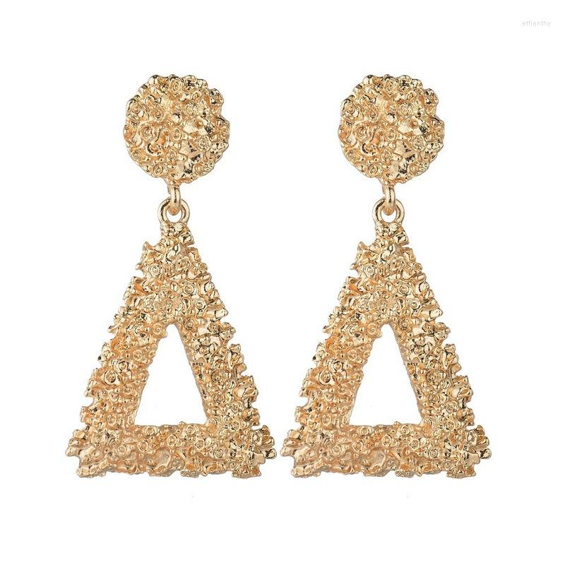 

Dangle Earrings Bohemian 2023 Tin Alloy Personality Metal Female Fashion Hollow Triangular Geometric Brincos Women