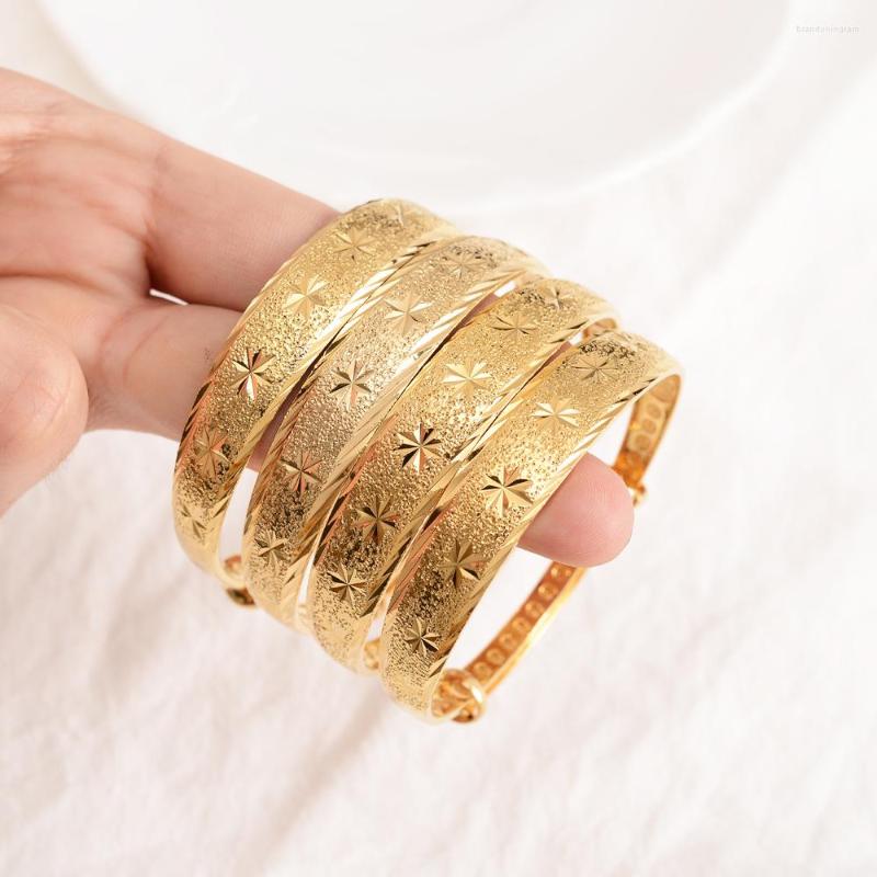 

Bangle Trendy Matte Bangle&Bracelet For Women Gold Color Charm Jewelry Lover Luxury Wedding Female