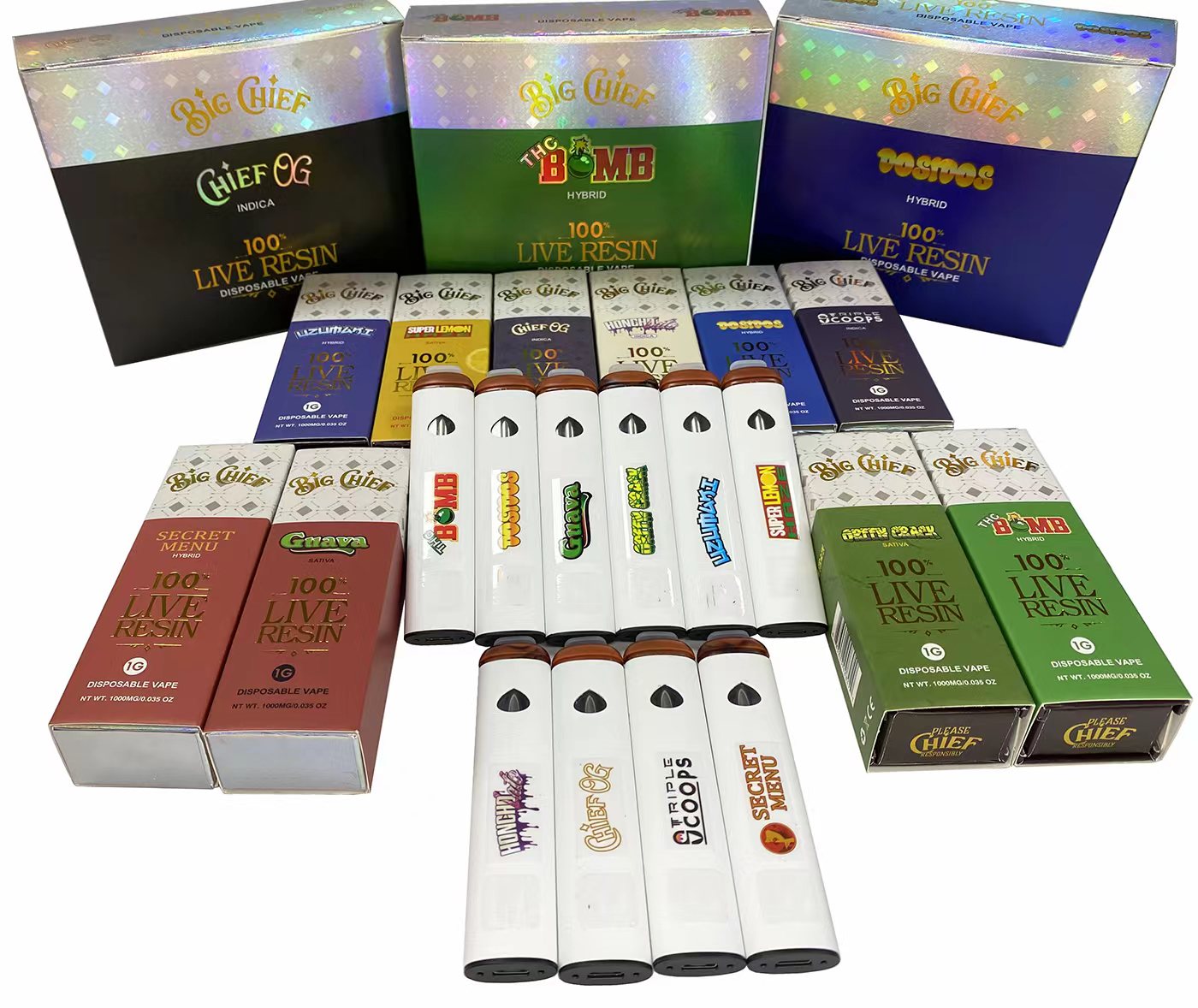 

Big Chief Vape Pen Disposable E-Cigarettes Rechargeable Battery 1.0ml Starter Kit Vapes Cartridges Empty Oil Carts Device Pods Vaporizer Pod