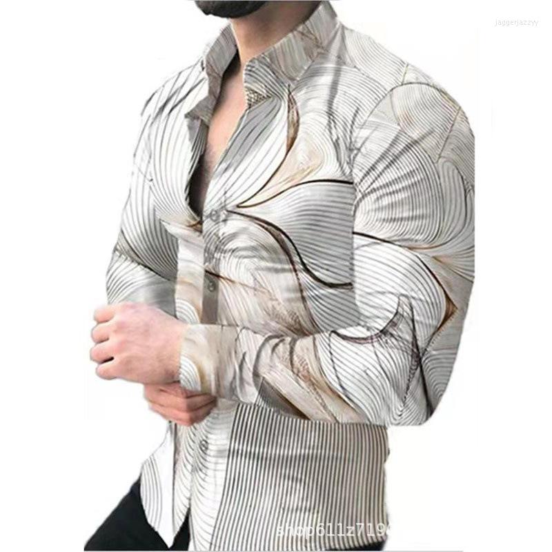 

Men's Polos 2023 Autumn Youth Men's Printed Shirt Cardigan Long-Sleeved Large Size, Multi