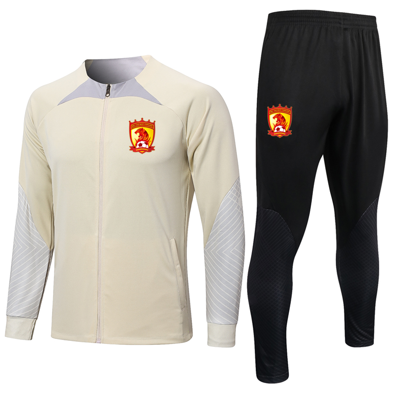 

2023 Guangzhou FC soccer Mens Tracksuits sportswear sets Sports Casual Sweatershirts Sweatpants Jackets pants adult football training Suits kits Size S-2XL, 11