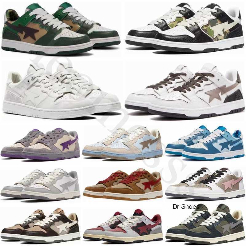 

2023 2022 Bapestas Baped Designer Sk8 Sta Casual Shoes Platform Sneakers Bapesta Patent Leather Green Black White Plate-forme for Men Women, 20