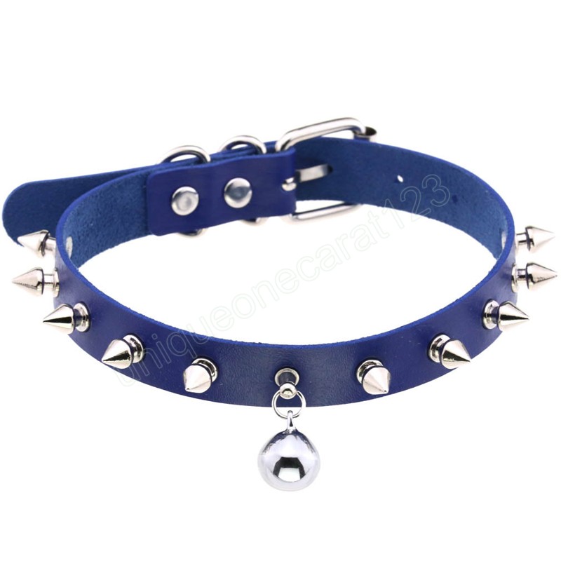 

16 Colors Vintage Harajuku Rivet Ball Pendant Necklaces PU Leather Necklaces Choker Necklaces For Women Men Jewelry