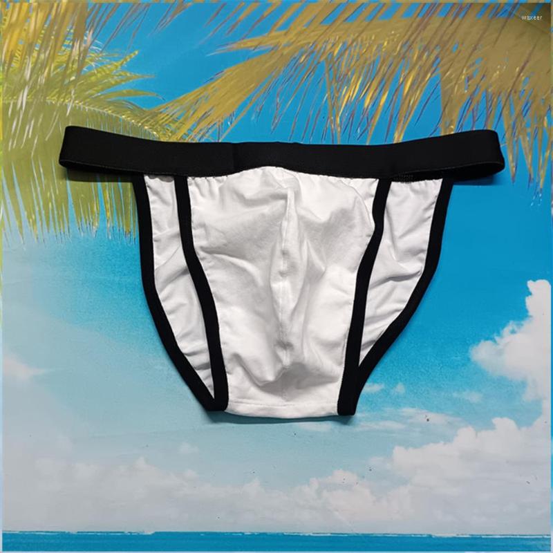 

Underpants Men Big Pocket Briefs Bulge Pouch Underwear Soft Cotton Male Breathable Panties Elastic Waist Trunks Lingerie, Black
