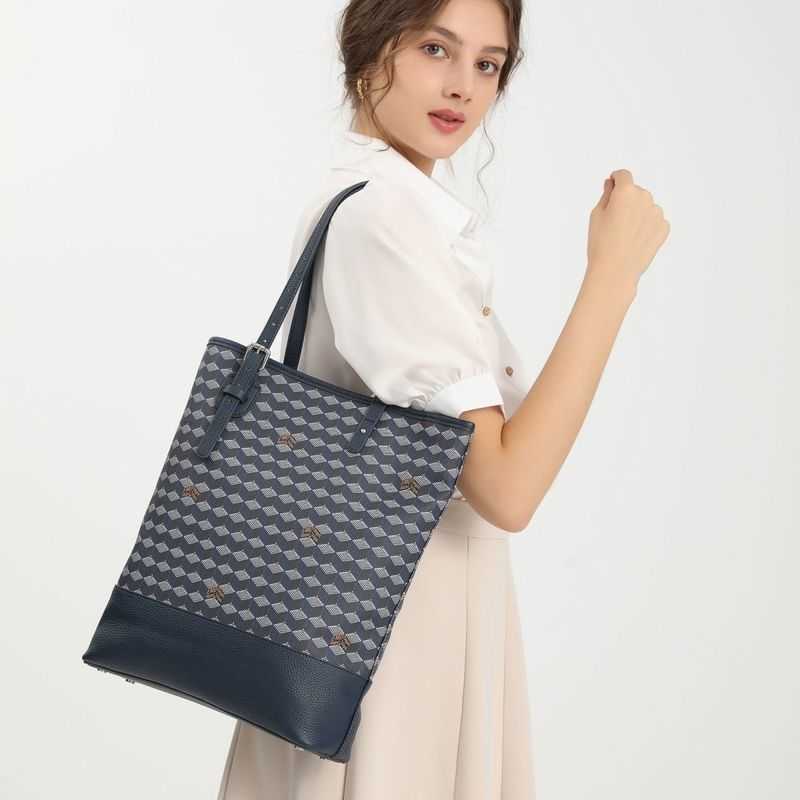 

Korea Elegant Modern Original Spring Print Bucket Shoulder Bag Commuter Tote Bag 0420