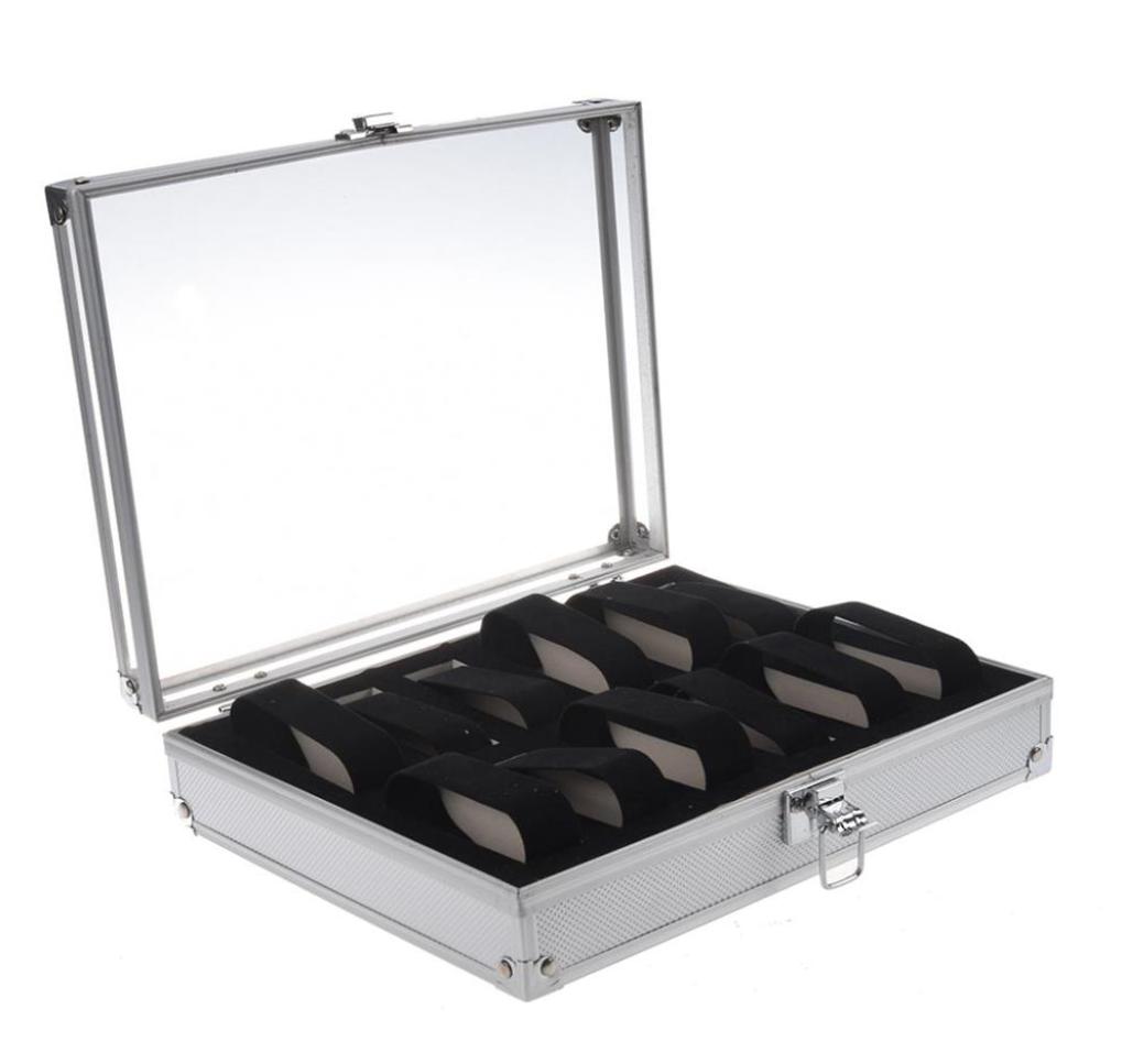 

2021 Aluminum 12 Wristwatch Watch cases Showcase Display Storage Case Box295N4524023