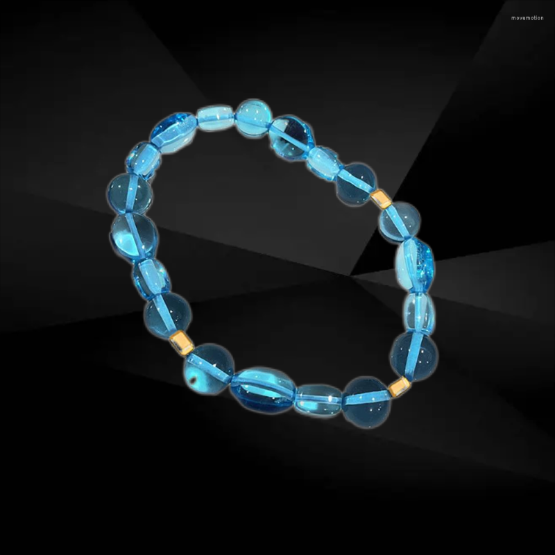 

Charm Bracelets Chevalier D'Eon Vintage Transparent Bracelet Fashion Blue Irregular Crystal Simpe And Woman Gift