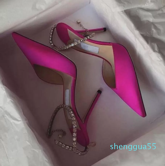 

Women dress shoes high heels Black Suede stiletto pumps with Crystal Embellishment sandals luxury designer shoe Pointed