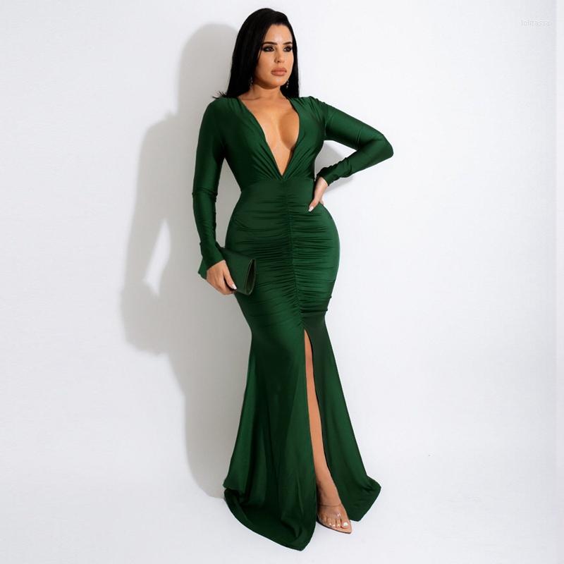 

Casual Dresses Fall Clothes Sexy Dress V-neck Slim Nightclub Party For Women Gothic Vintage Streetwear Club Outfit Wholesale, Black