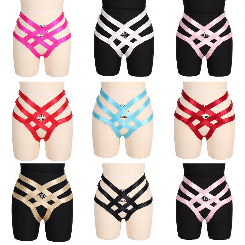 

Garters Body Harness Briefs Women Short Panties Bondage Lingerie Belt Pole Dance Punk Gothic Underwear Garter Belts Sexy Net, White