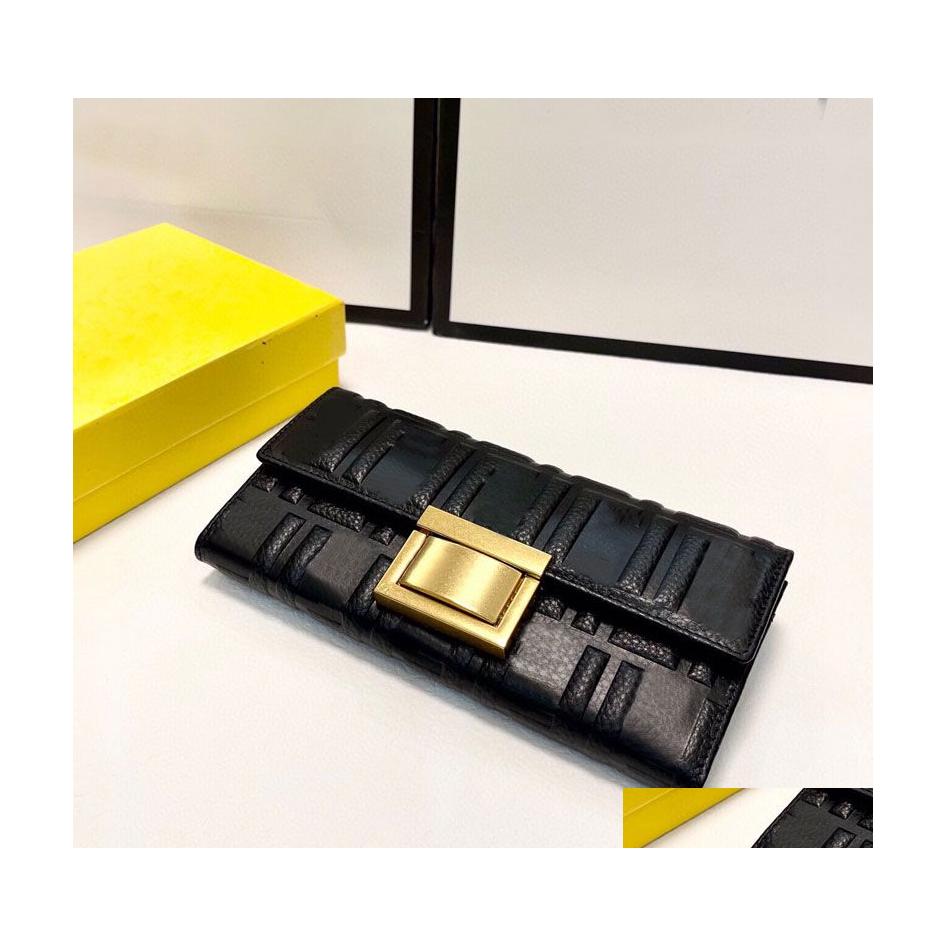 

Wallets Leather Long Wallet Hand Clutch Purse Banknote Clip Coin Cowe Fashion Letter Internal Credit Card Holder Drop Delivery Bags Dhzha