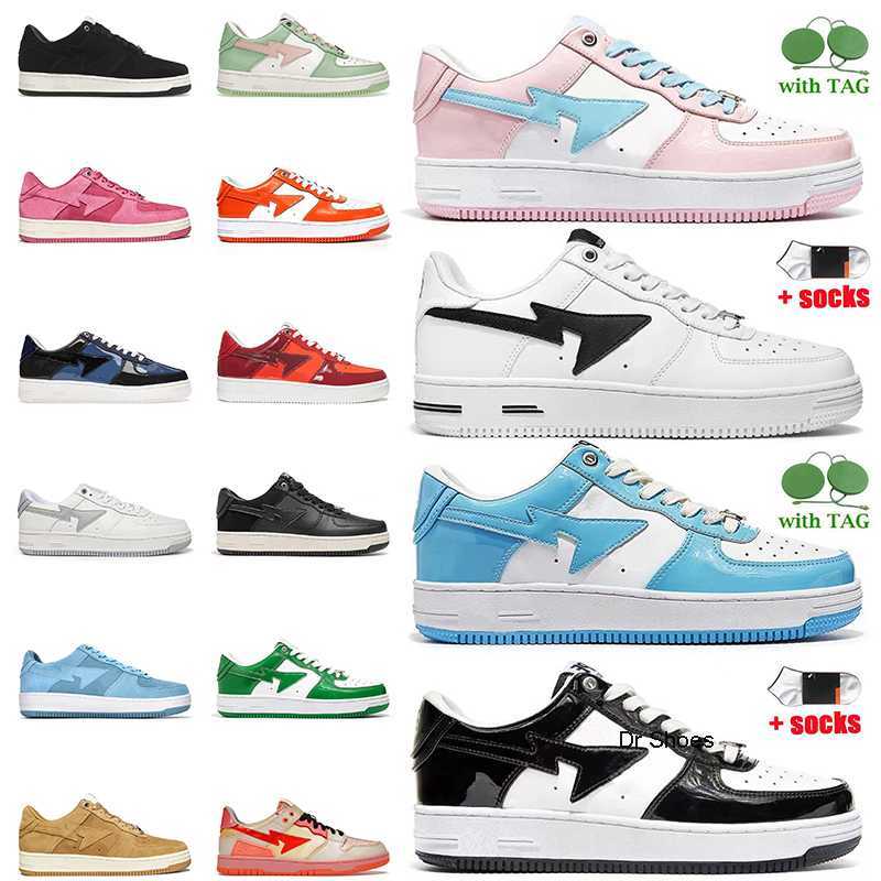 

2022 Women Mens A Bathing Sta SK8 Casual Shoes Fashion Platform Sneakers Pastel Pink White Blue Paint Splatter Black ABC Camo M2 Grey Orange, D40 paint splatter black 36-45