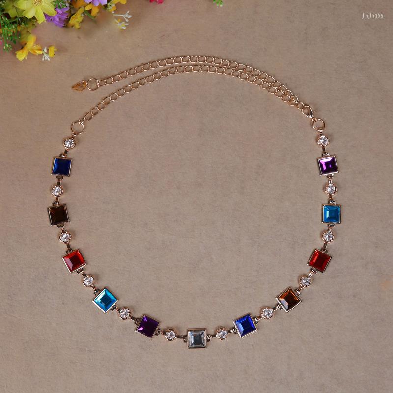 

Stage Wear Oriental Dancing Belly Chain Colorful Rhinestones Costumes Accessories Waist For Women, Picture shown