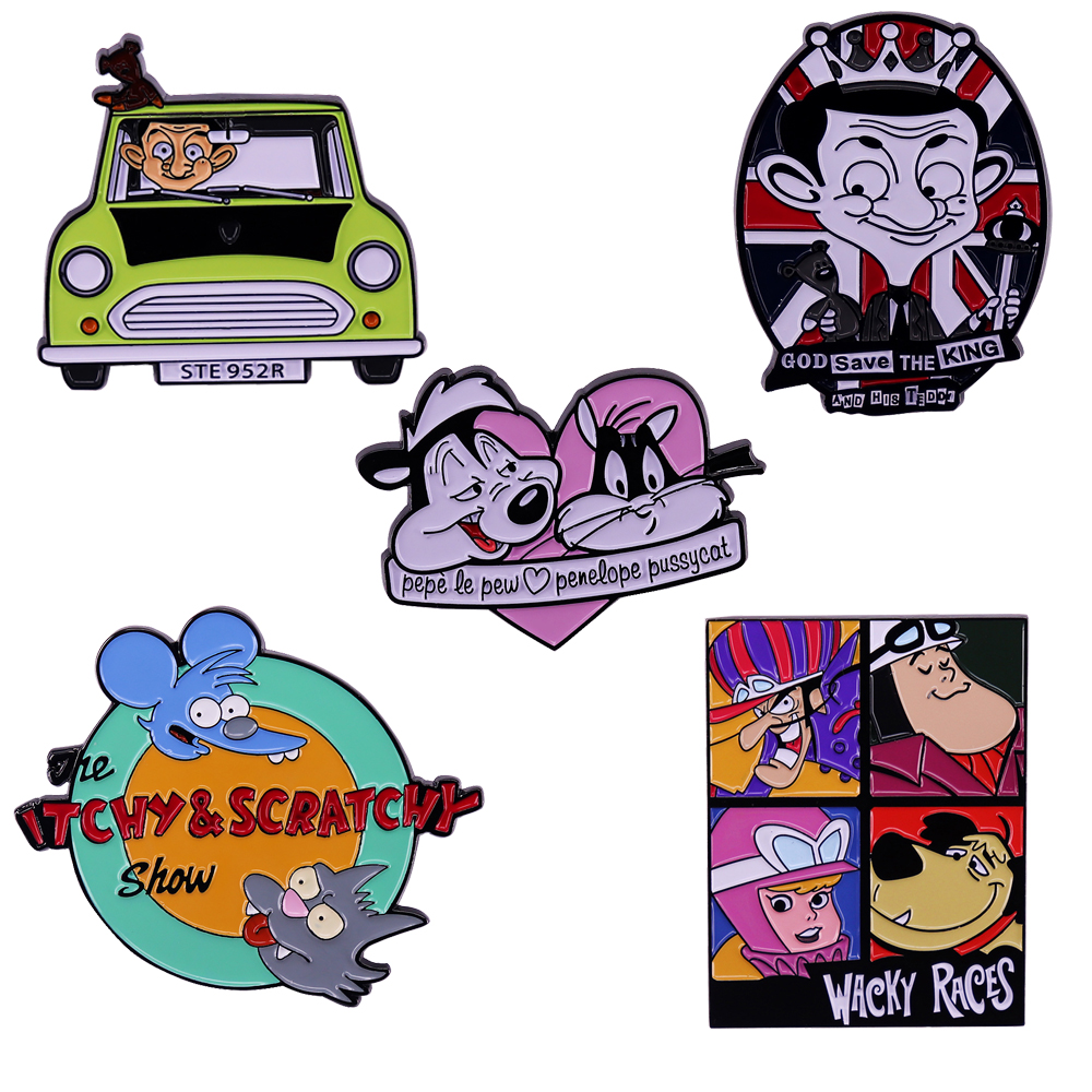 

Classic Retro Cartoon Animation Lapel Pins for Backpack Enamel Pin Brooches for Clothing Cute Badges Fashion Accessories, Color #1