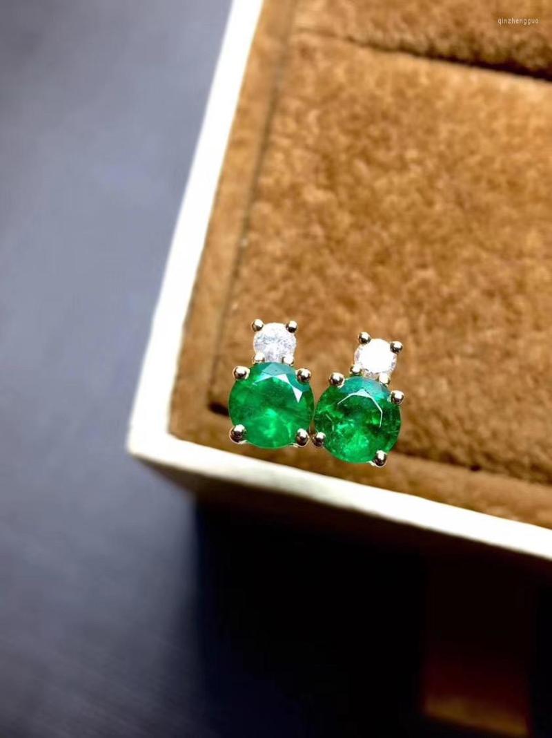 

Stud Earrings Emerald Earring Natural And Real 925 Sterling Silver Fine Jewelry For Men Women